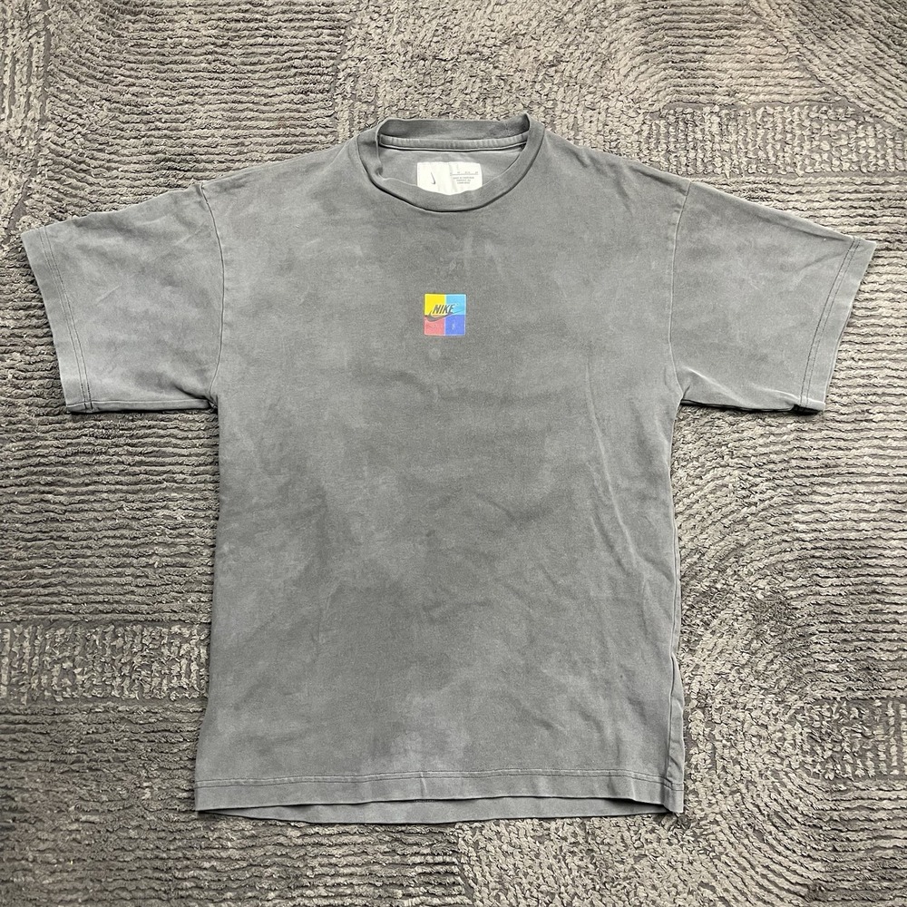 Nike Air Multicolor Graphic Men's XS T-Shirt Gray Cotton Cambodia Retro Style